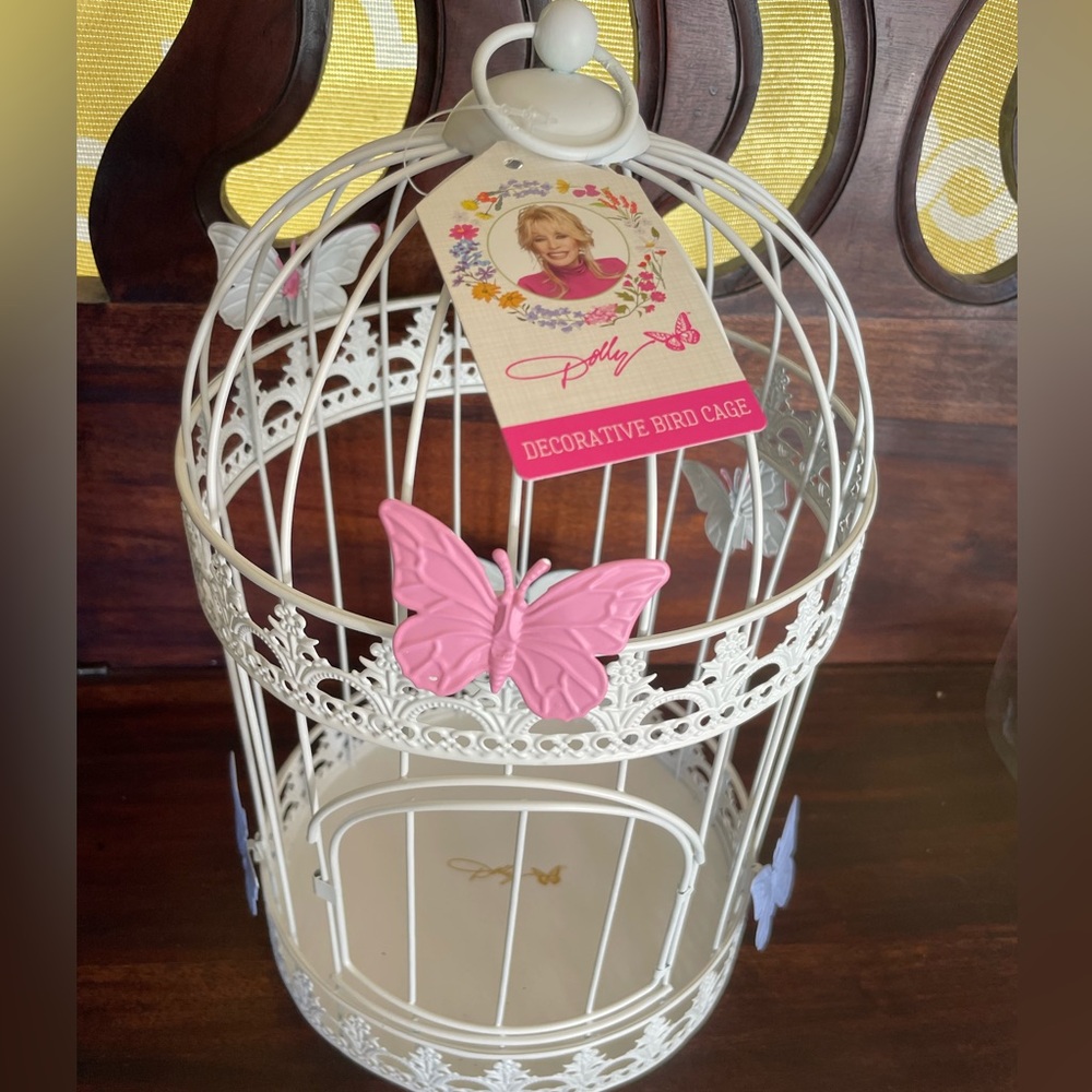 NWT Dolly Parton Dome Birdcage Butterfly Metal Wire Cage Official Merchandise
